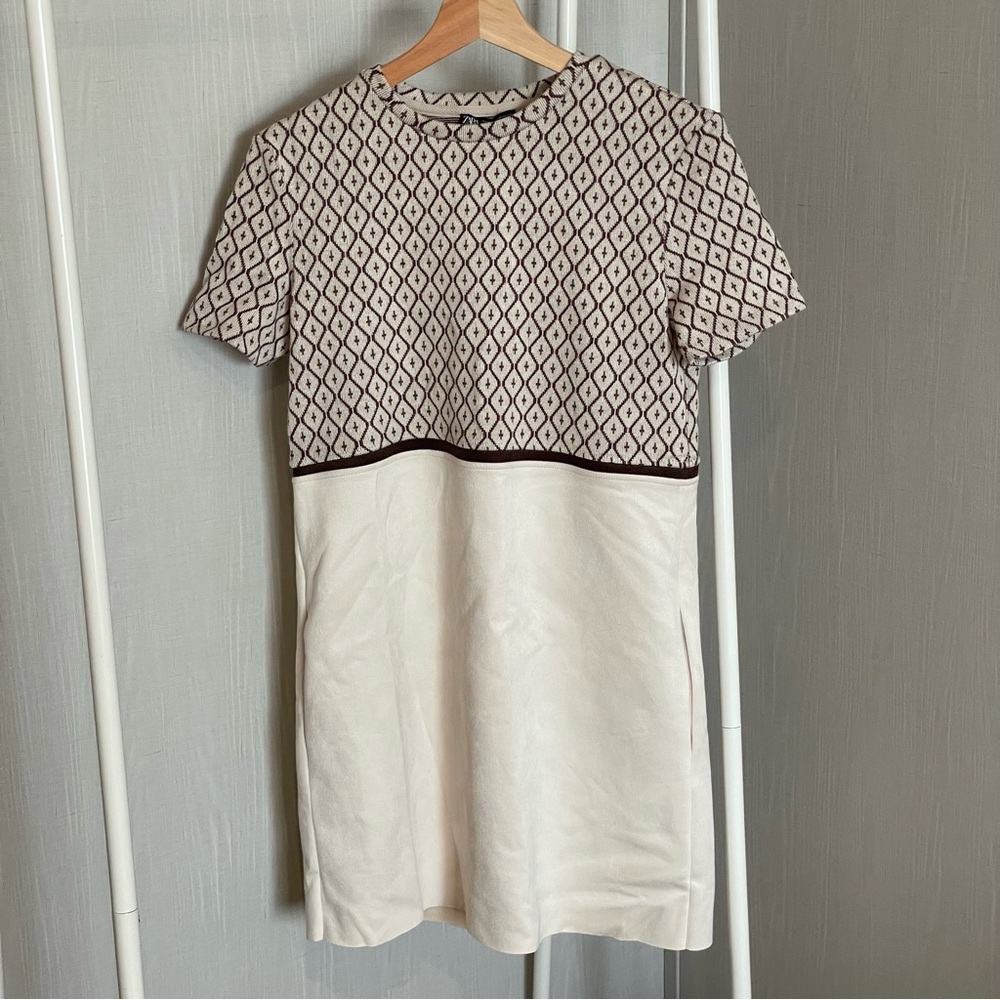 Zara Geometric Two Tone Mini Dress